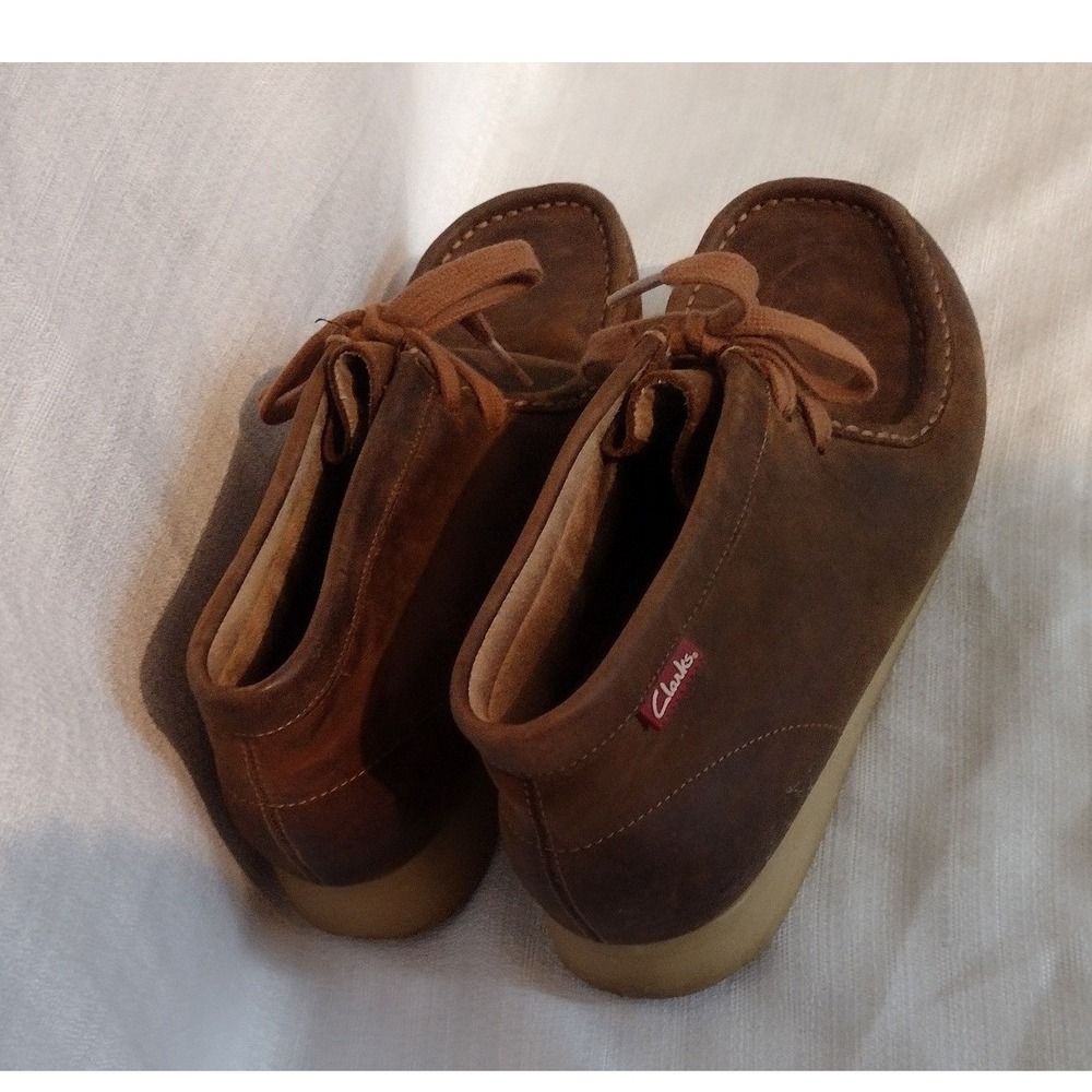 Clarks Collection Wallabee Brown Leather Moccasin Driving Shoes/Boots–men's 8.5 - Picture 3 of 5